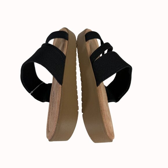 St Johns Bay Strappy Sandals Size 7.5 Black Memory Foam Flat Comfort Summer Fash - Picture 7 of 13